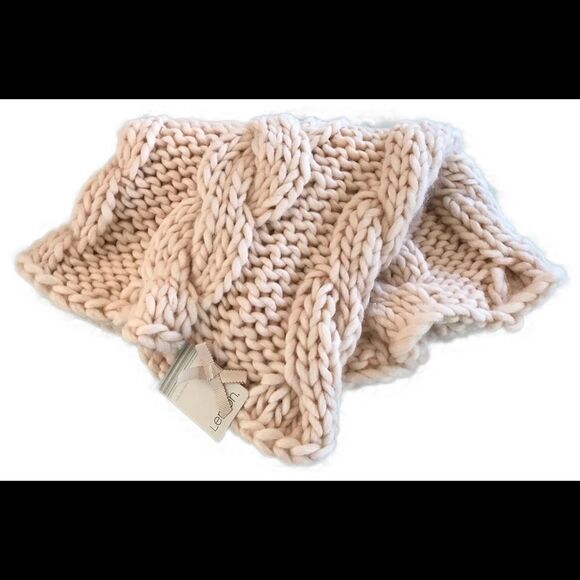 Lemon Beige Cable Knit Tube Scarf NWT - Picture 4 of 6